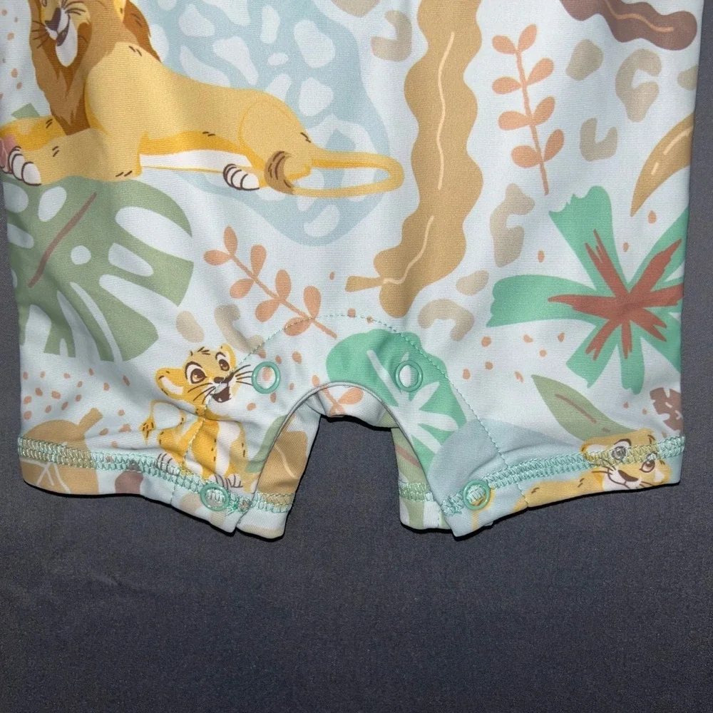 Disney Baby Swimsuit Lion King Simba Rash Guard 0-3M UPF 50+ Mint Green NWT